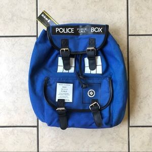 NWT Doctor Who Tardis drawstring backpack